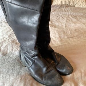 Black leather JCrew boots